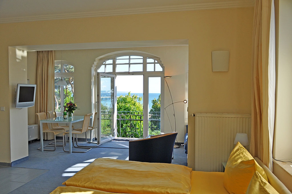 Chices Appartement Kleine Krabbe in der Villa Glückspilz mit Meerblick in Binz auf Rügen