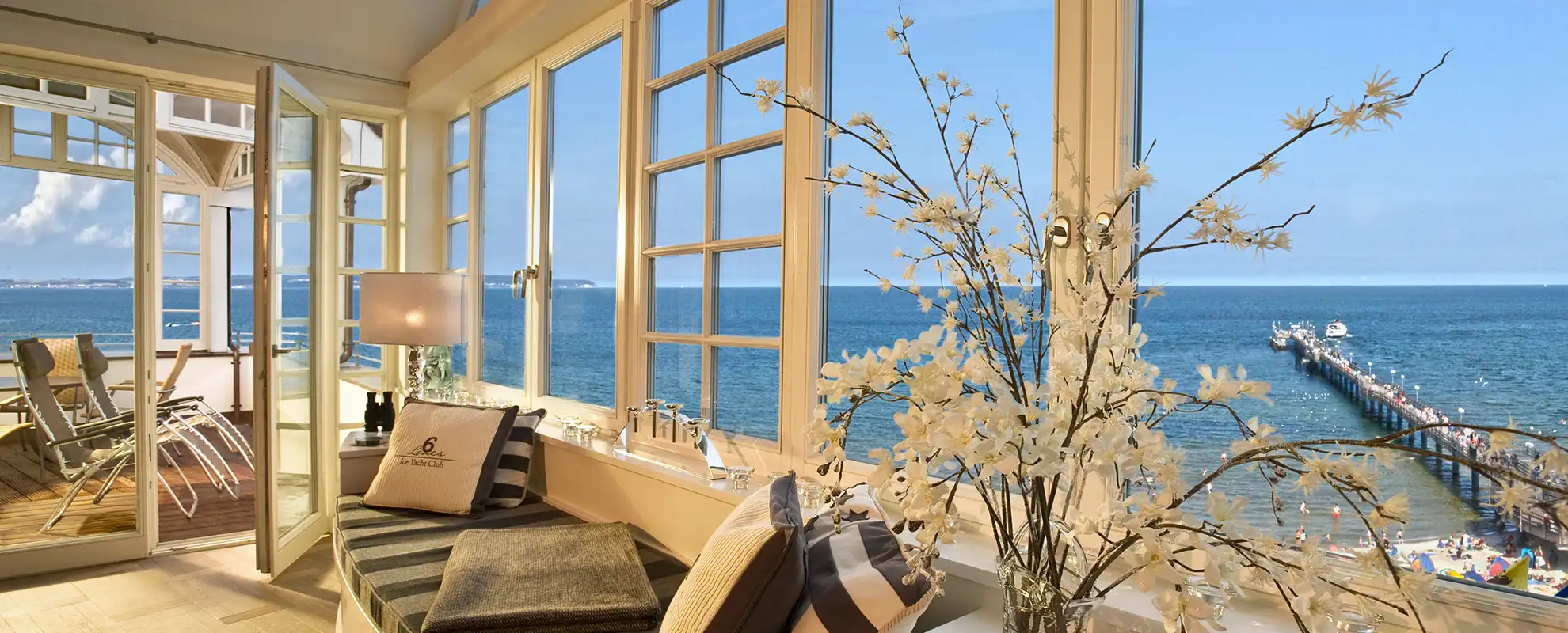 100% Meerblick - Aussicht Luxus Penthouse Sea for Miles direkt am Strand in Binz mit traumhaftem Meerblick